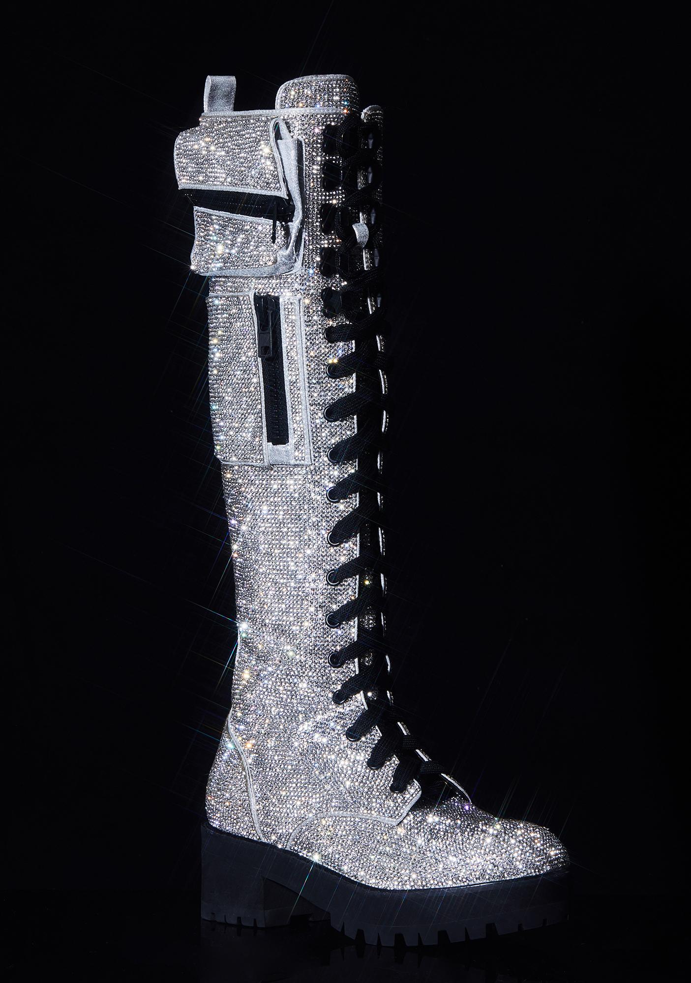 jeweled combat boots