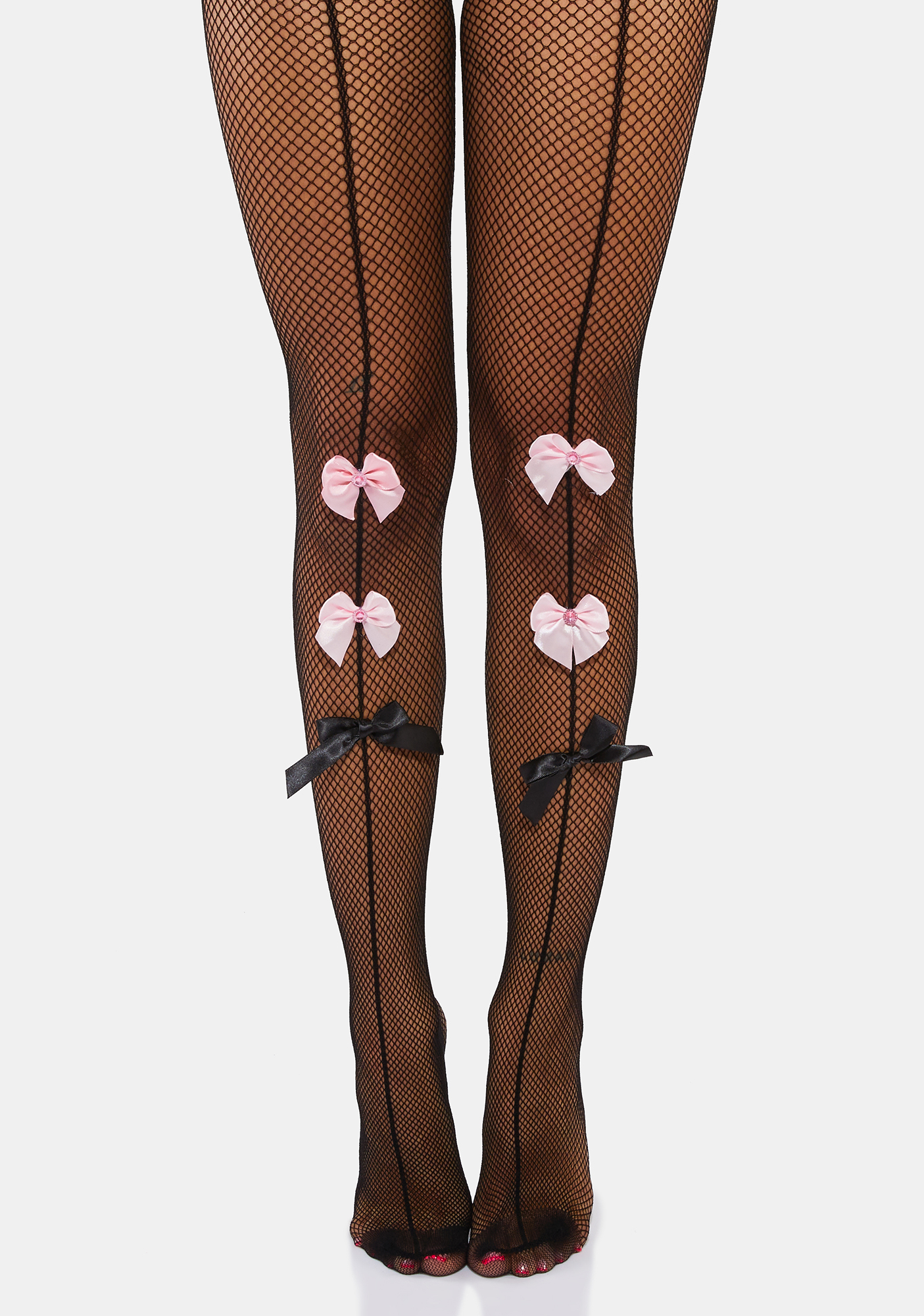 Fishnet Bow Tights Black Dolls Kill