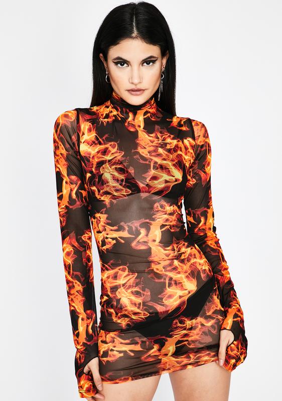fire mesh dress
