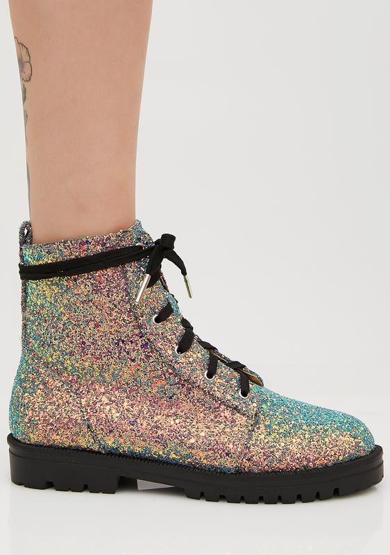 sparkly combat boots