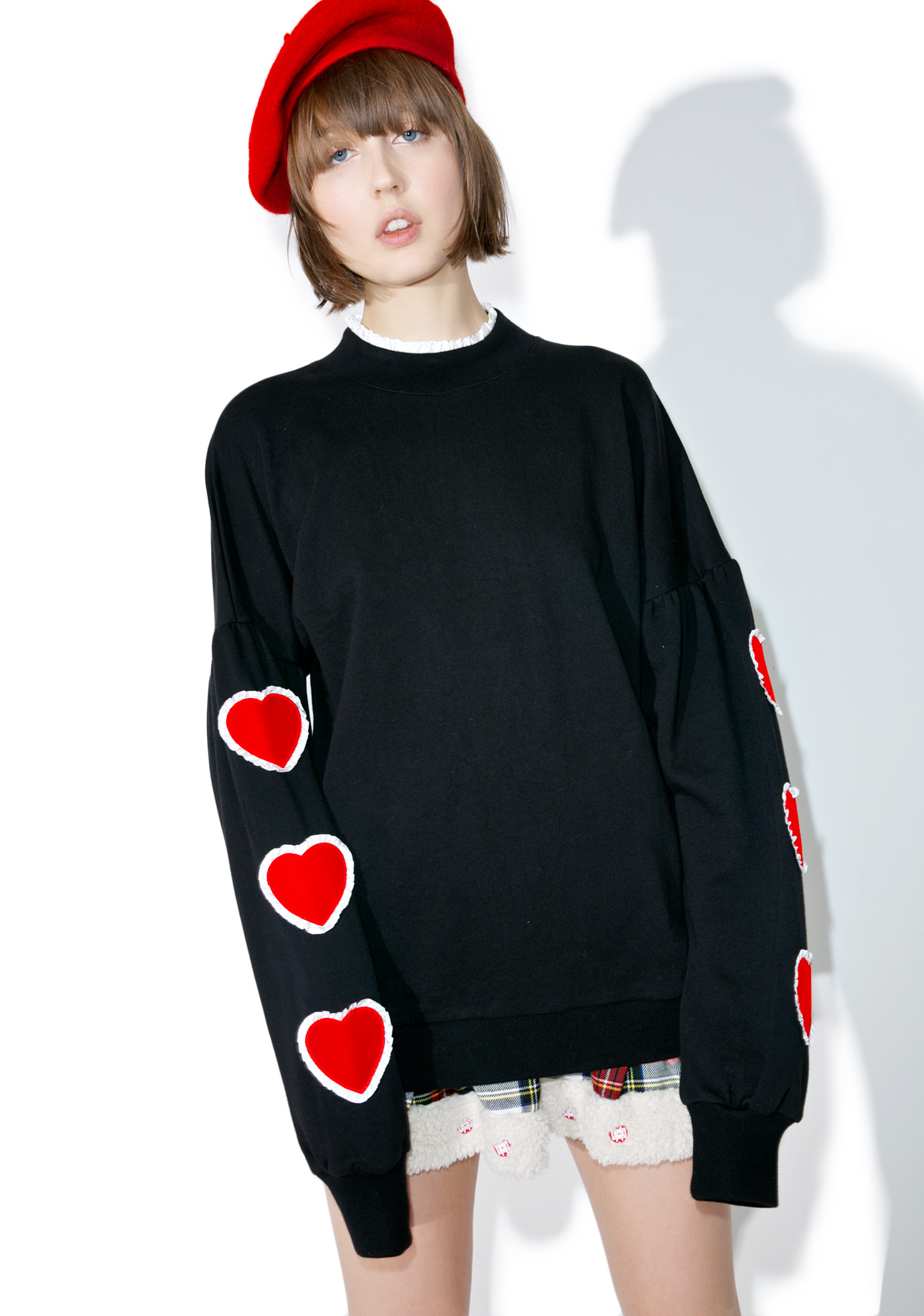 Lazy Oaf Heart Sleeve Sweater Dolls Kill