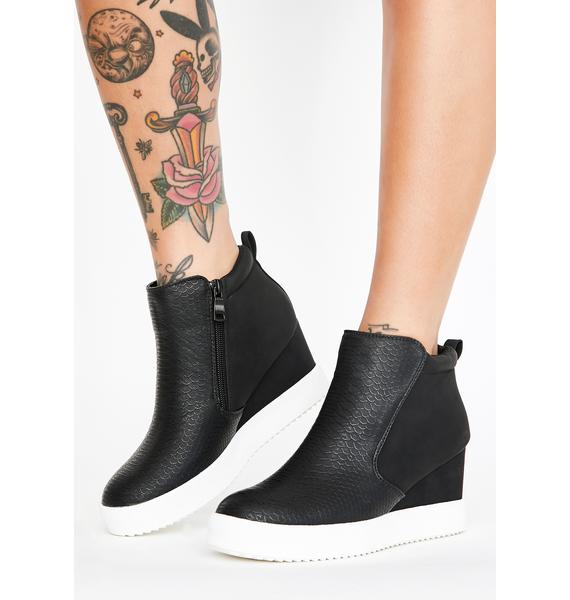 wedge sneaker booties