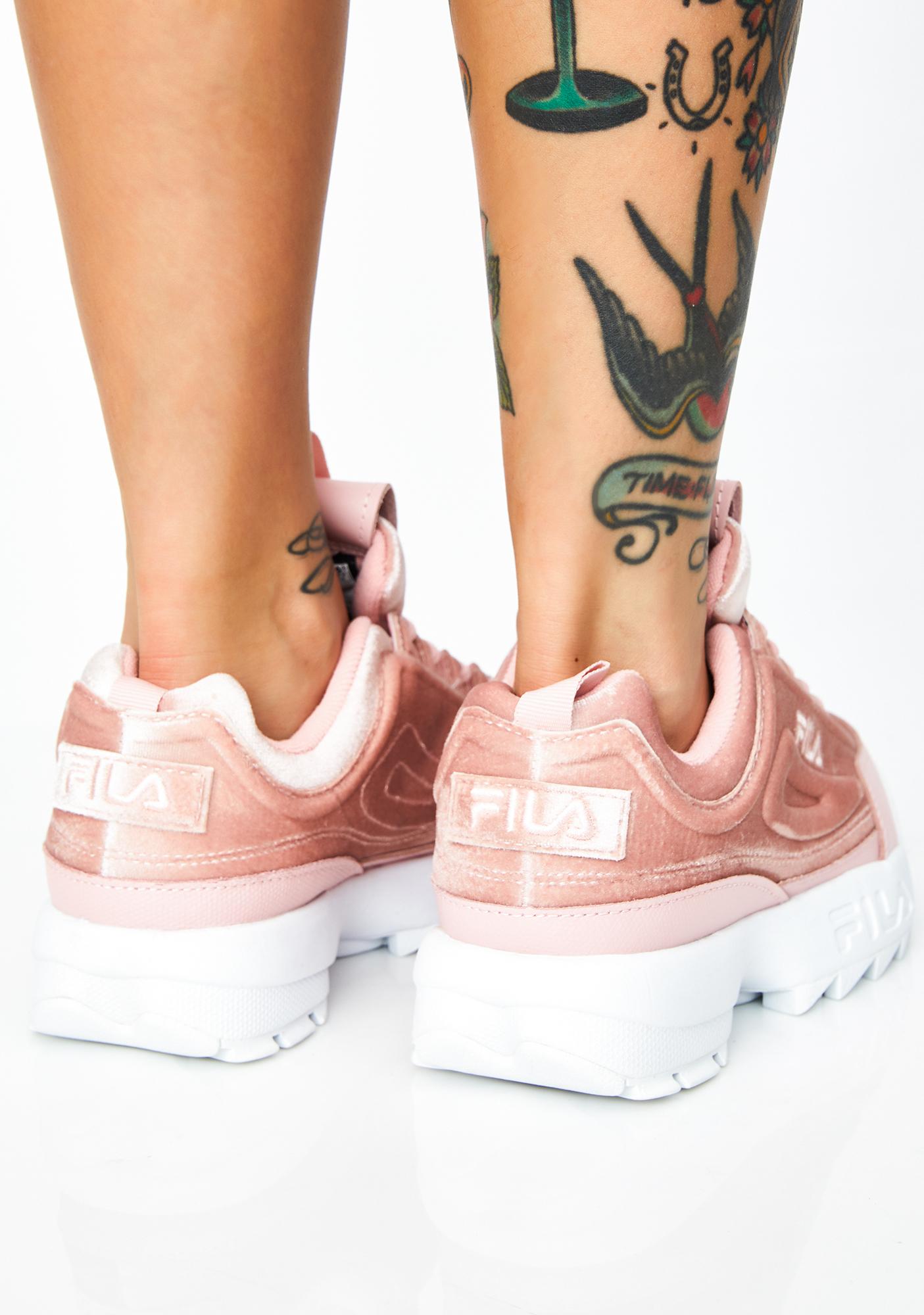 fila disruptor velour rose