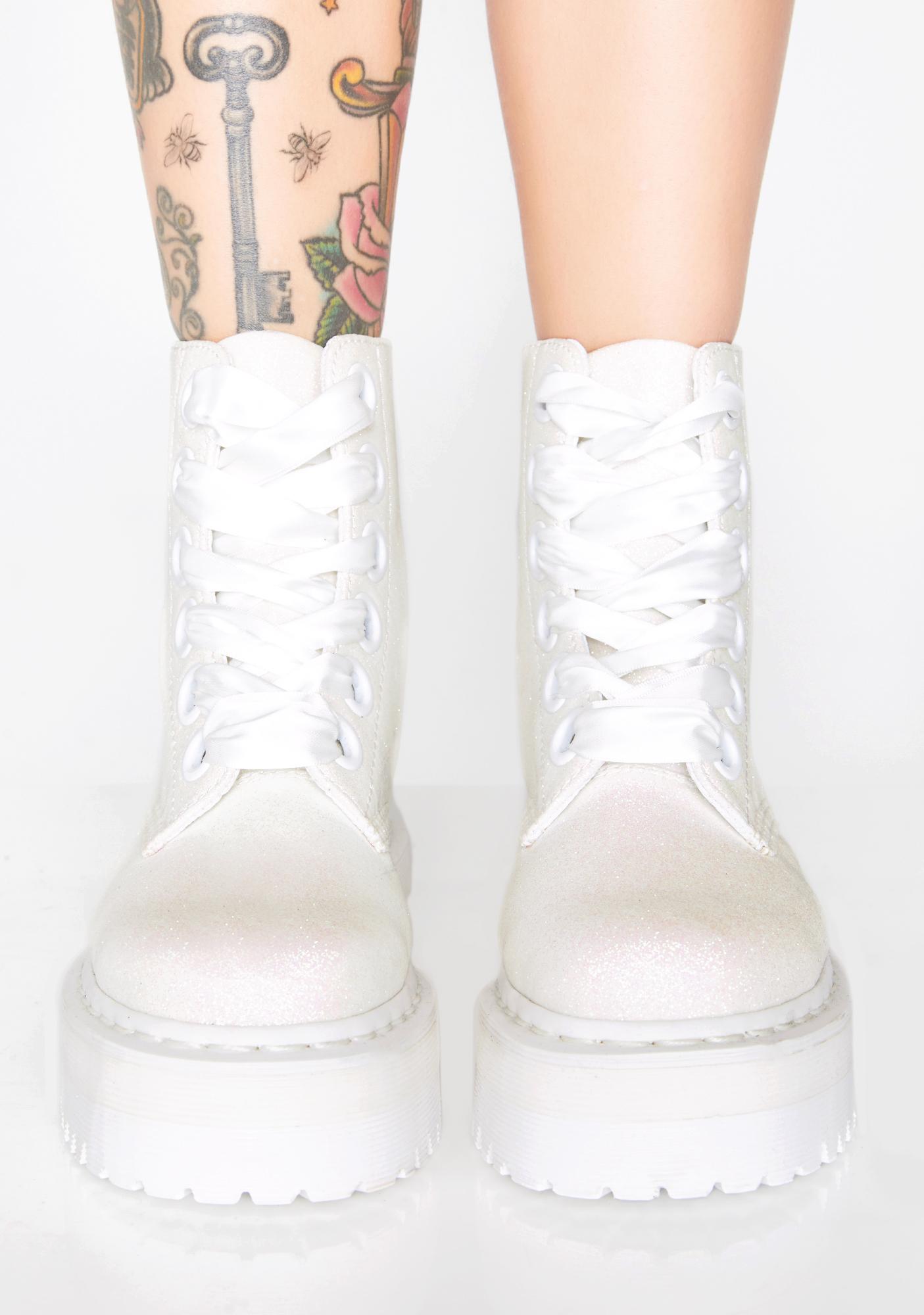 white sparkly doc martens