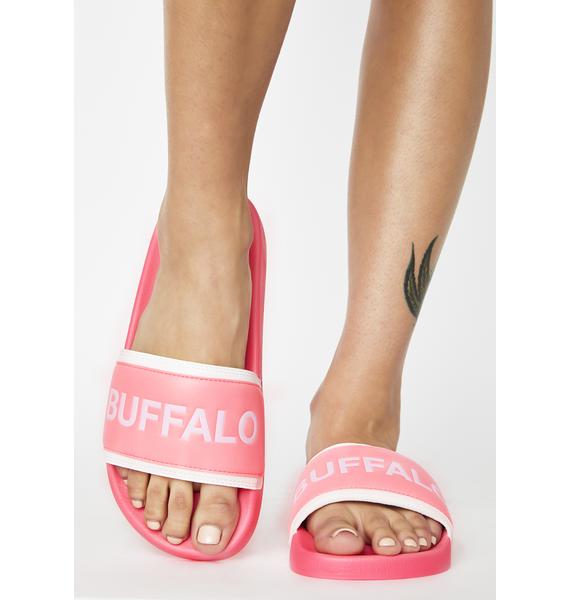 neon pink slides