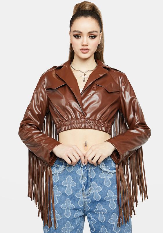 vegan fringe jacket