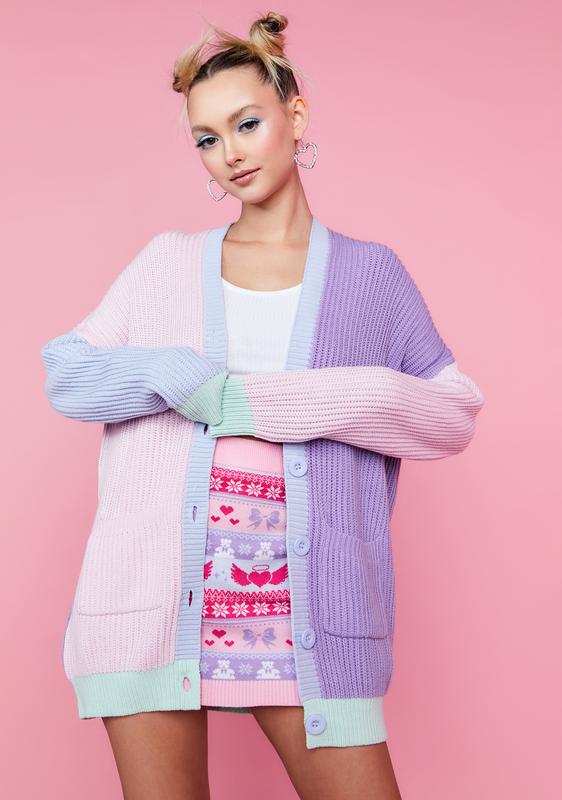 dolls kill rainbow cardigan