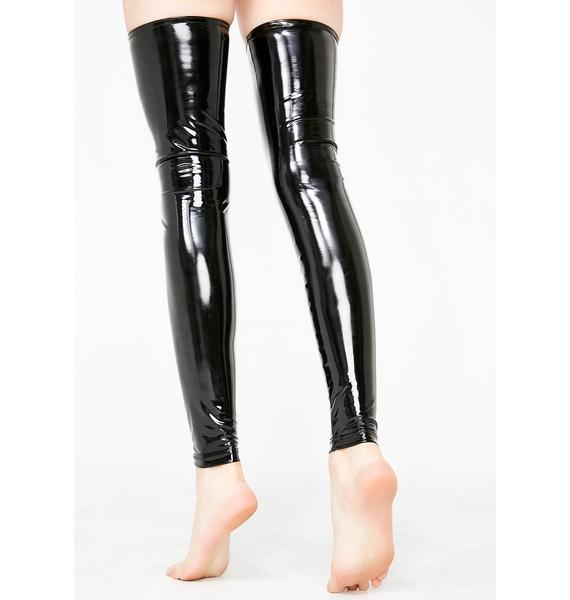 pvc thigh high socks