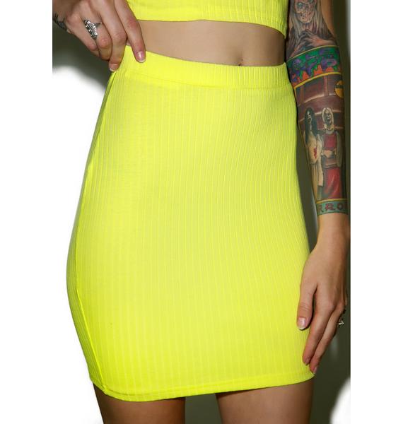 Neon Ribbed Mini Skirt Dolls Kill
