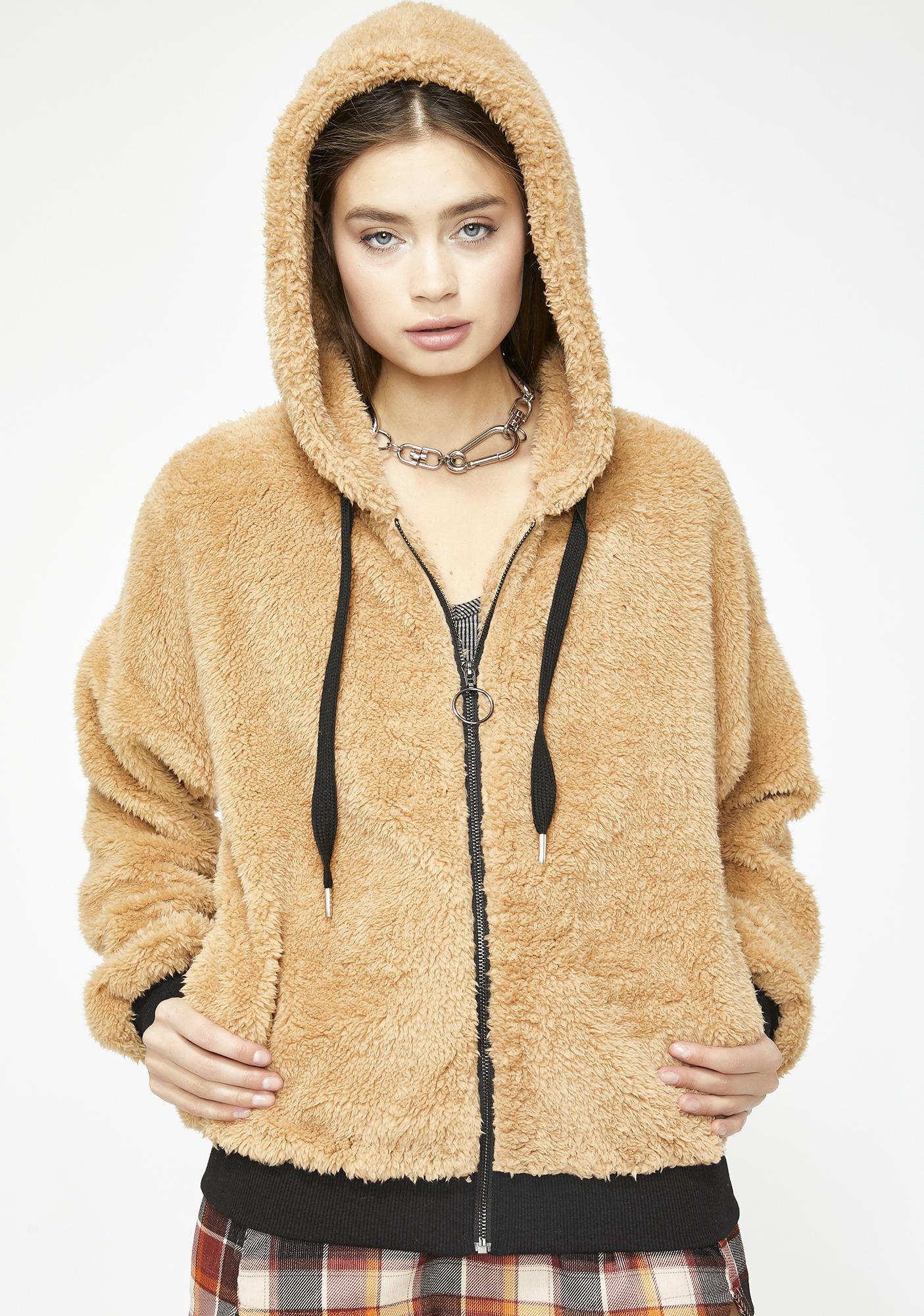 zip up teddy jacket