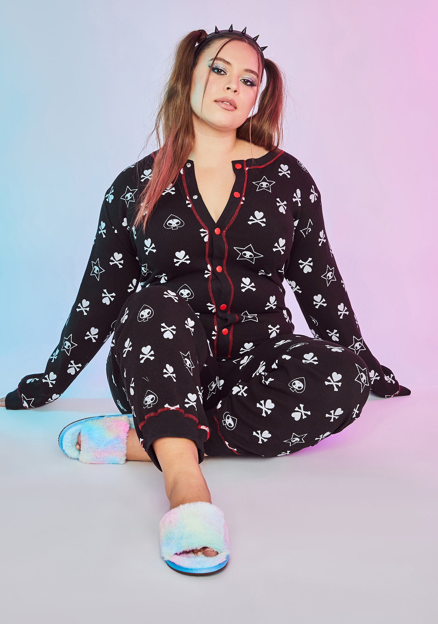 Plus Size Dolls Kill x Tokidoki Adios Star Thermal Onesie Dolls Kill