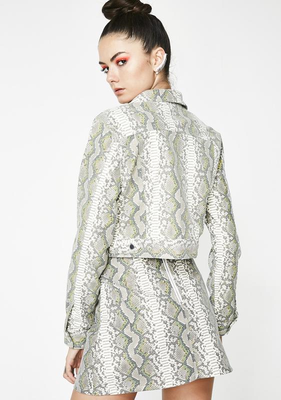 snakeskin cropped jacket