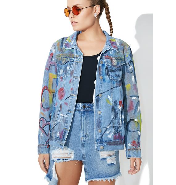 Glamorous Expressionist Denim Jacket | Dolls Kill