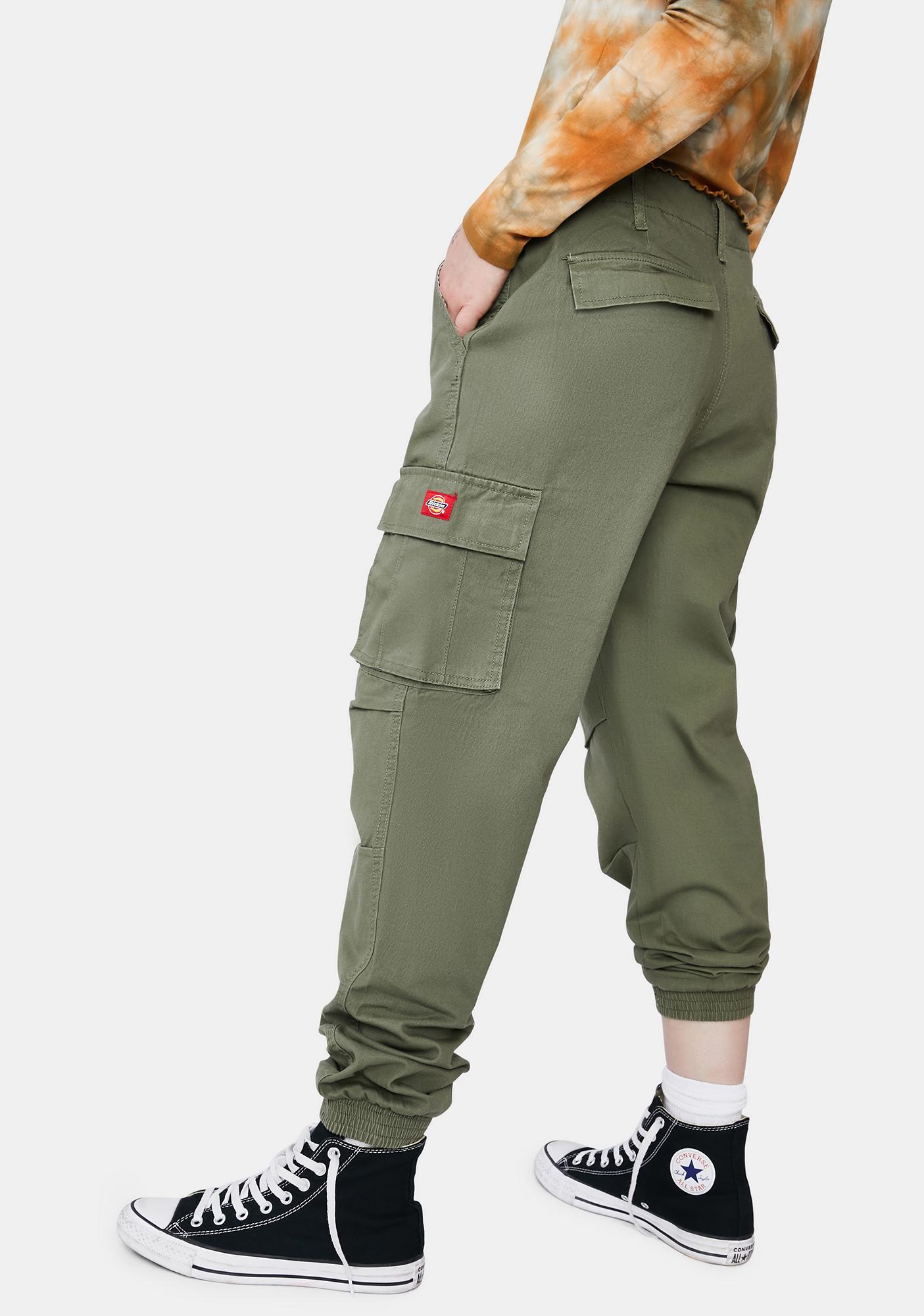 olive green cargo joggers