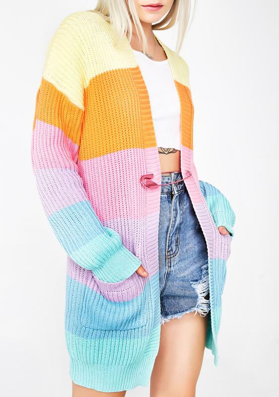 dolls kill rainbow cardigan