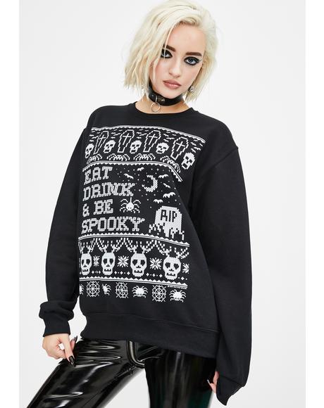 killstar feline festive knit sweater