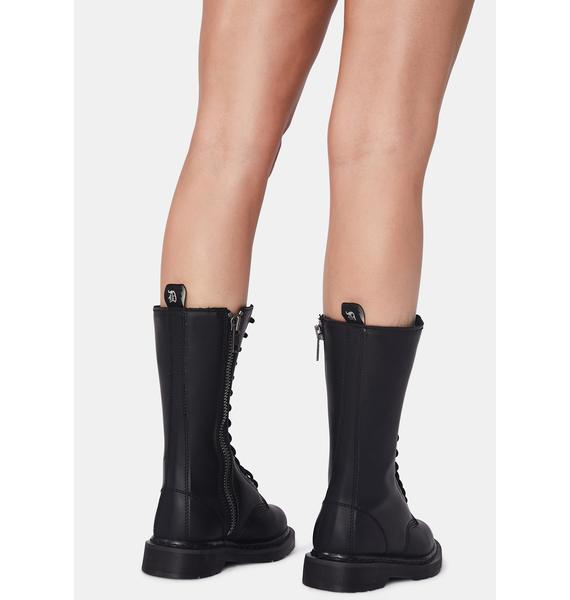 black demonia matte low trinity boots