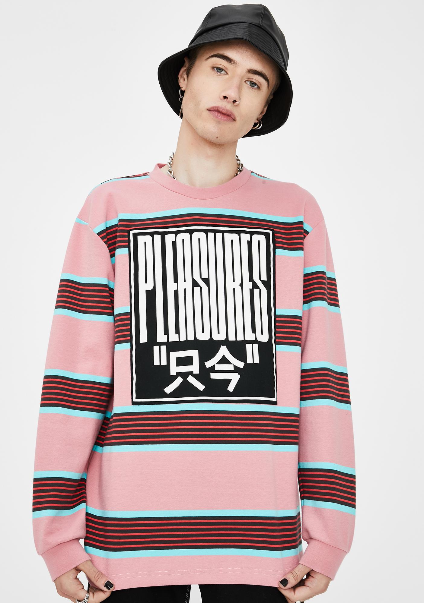 pleasures chainsmoker striped shirt