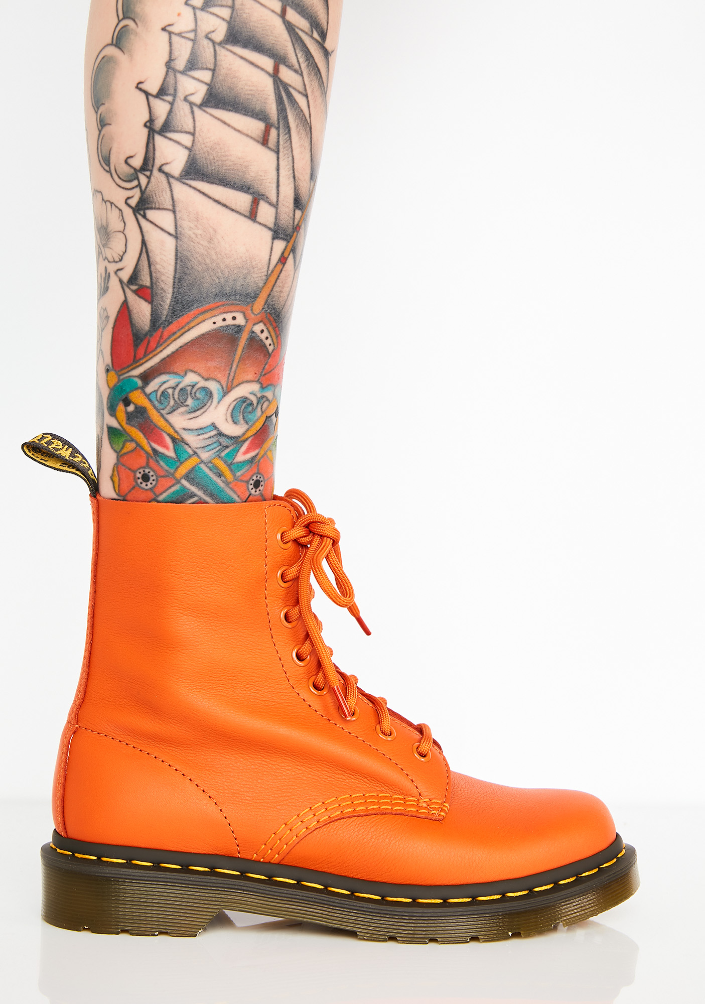 burnt orange doc martens