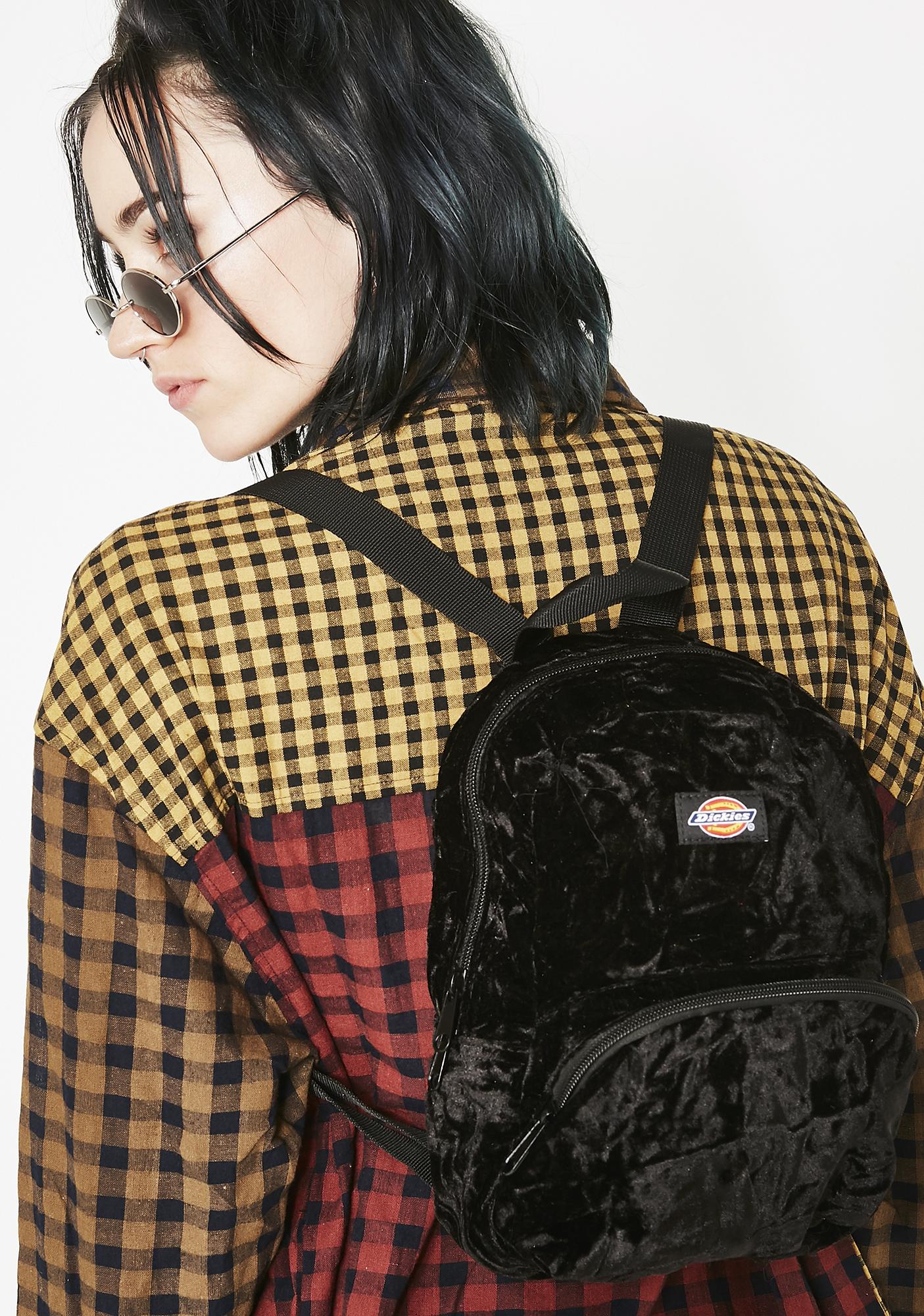 dickies crushed velvet mini backpack