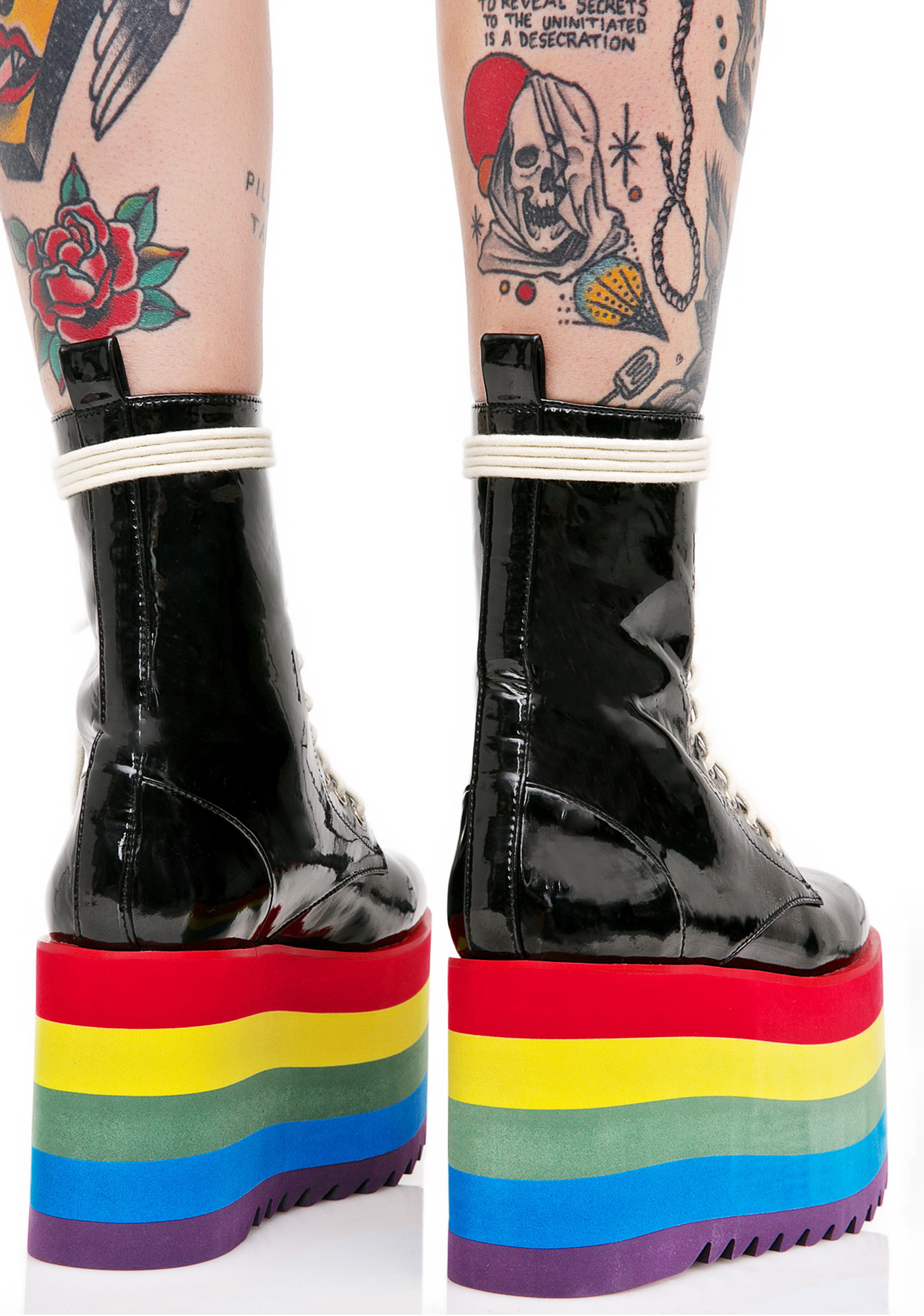 black rainbow boots