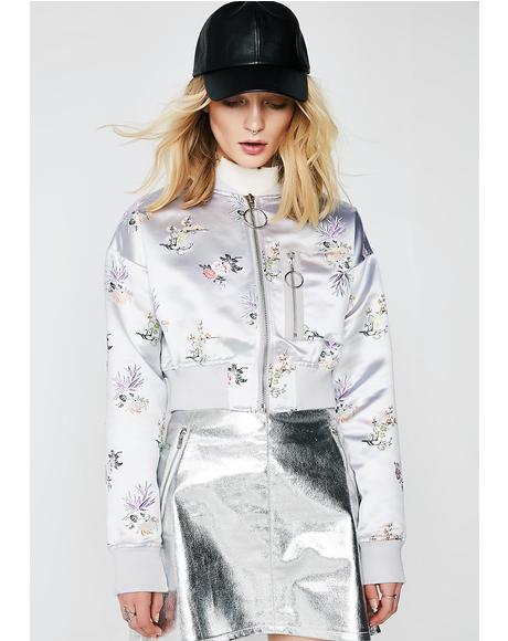Take It Easy Floral Bomber Jacket