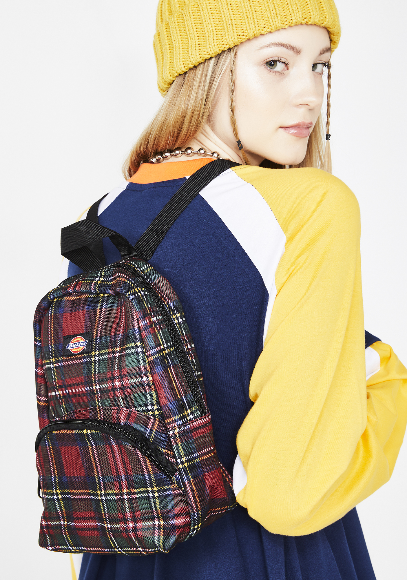 dickies plaid mini backpack