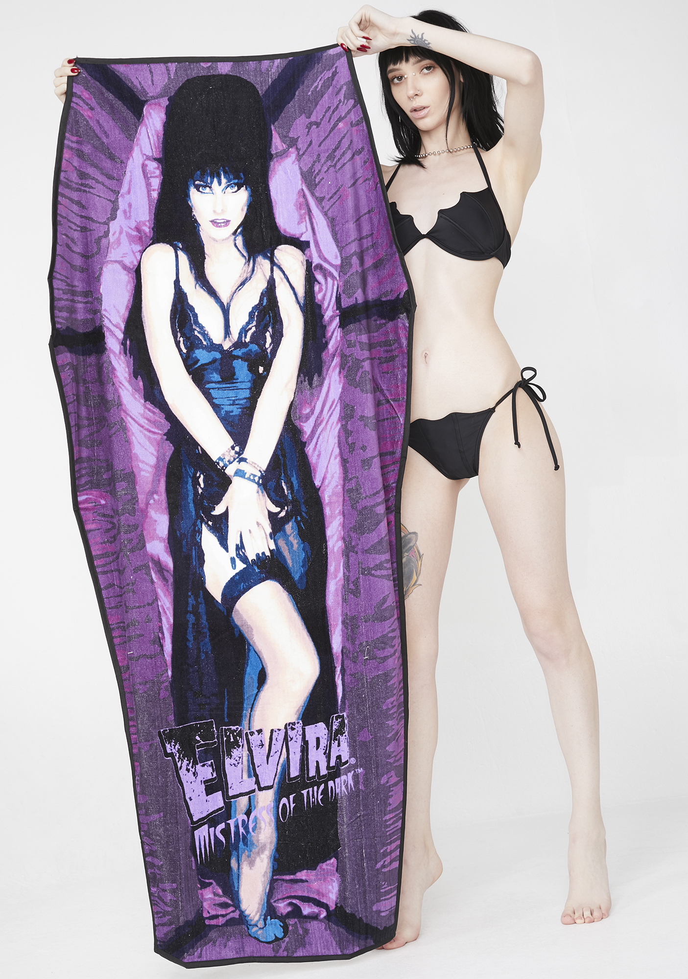Kreepsville 666 Official Elvira Coffin Shaped Beach Towel Mistress of the Dark