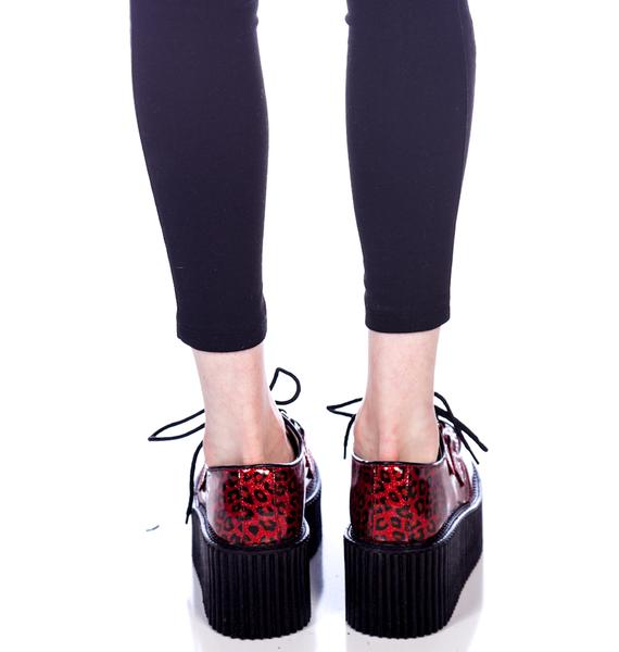 Demonia Cheetah Glitter Creepers Dolls Kill