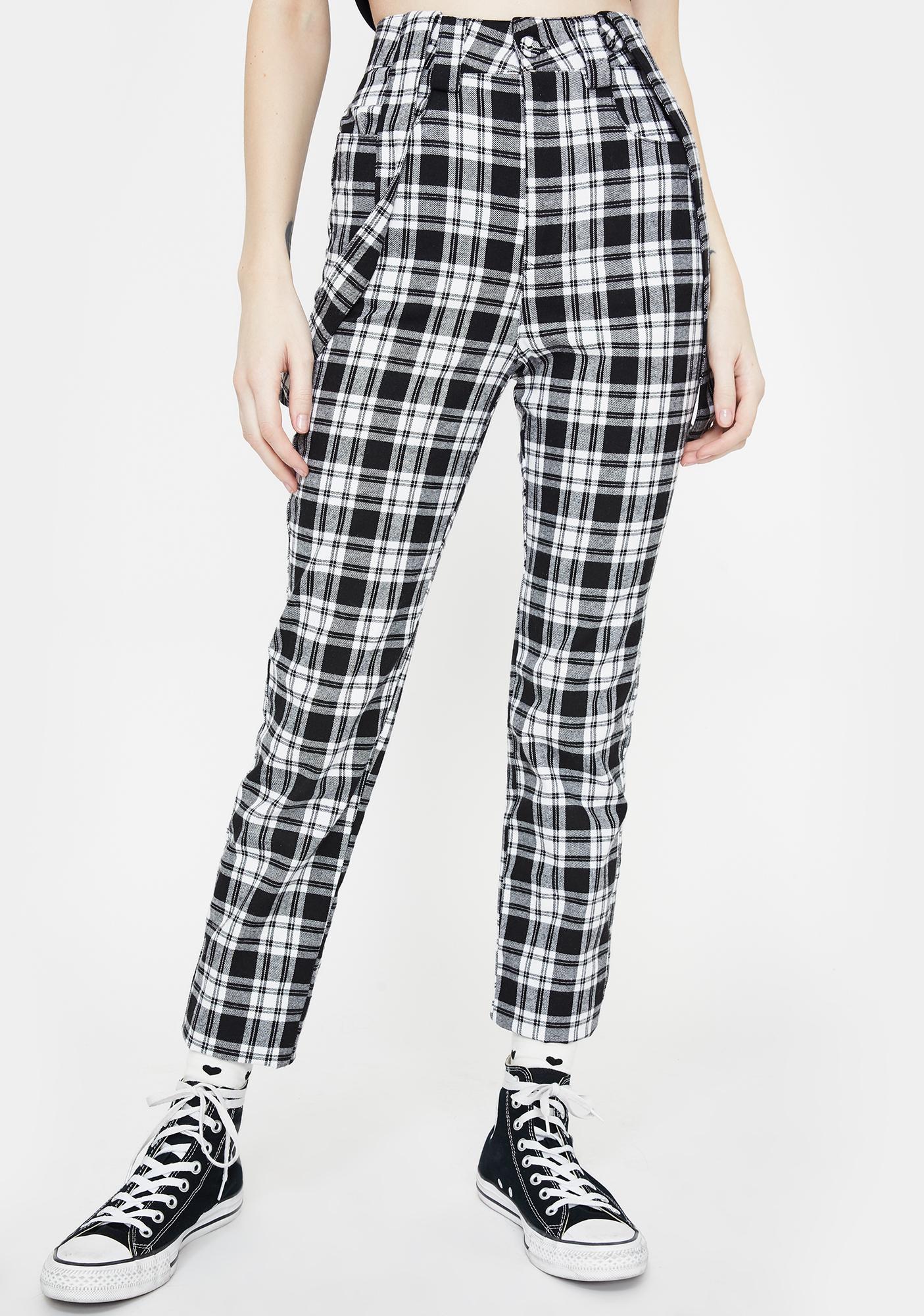 checkered skinny trousers
