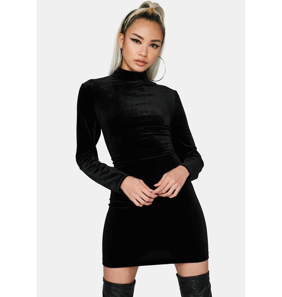 Glamorous Black Velvet Mini Dress | Dolls Kill