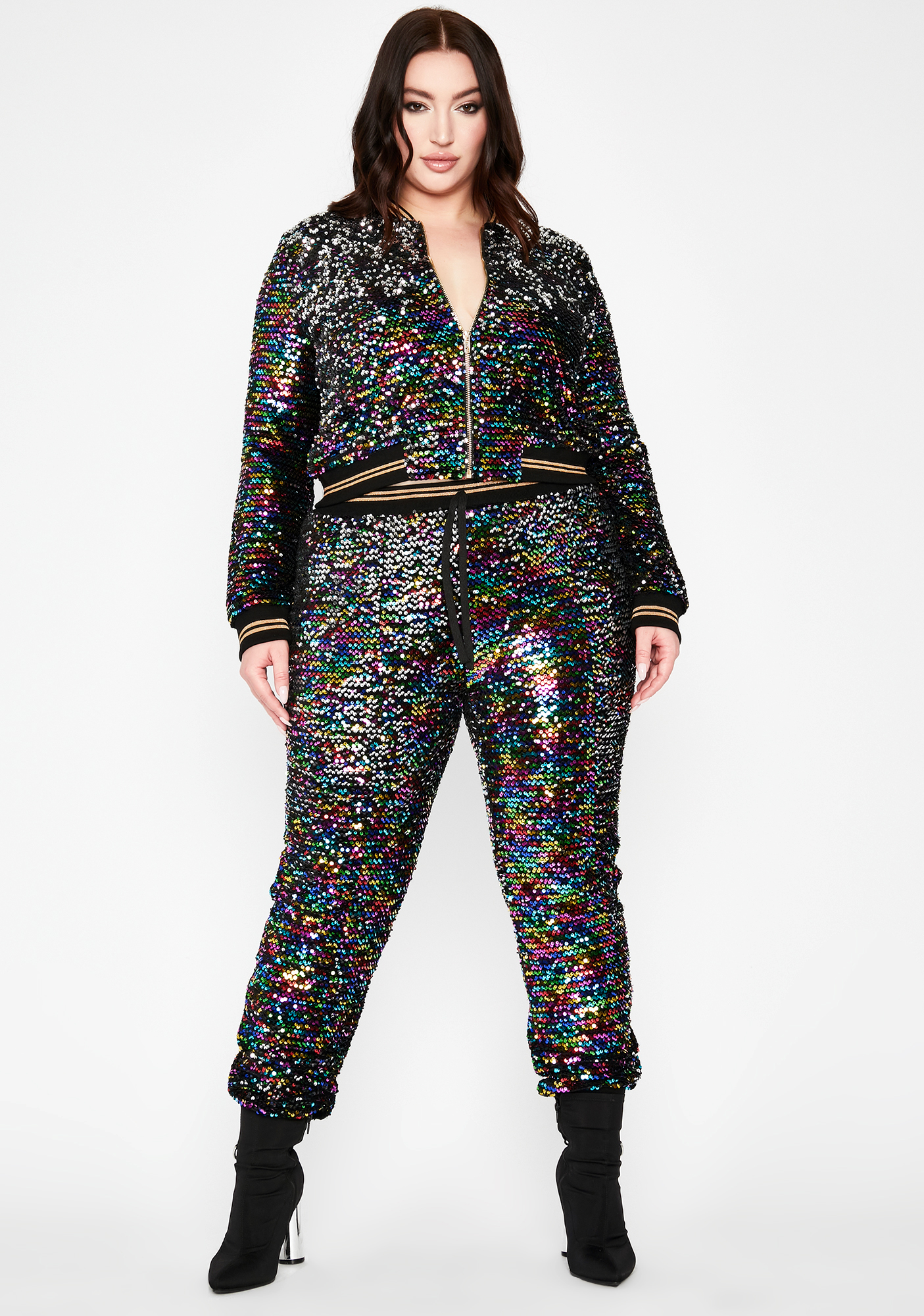 rainbow sequin jacket plus size
