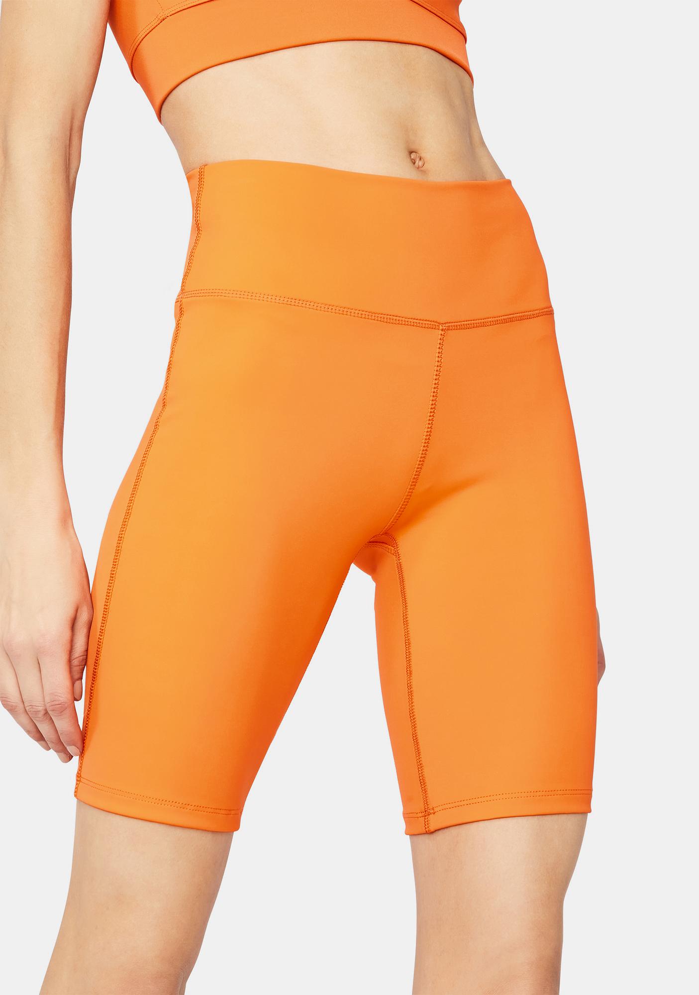 biker shorts orange