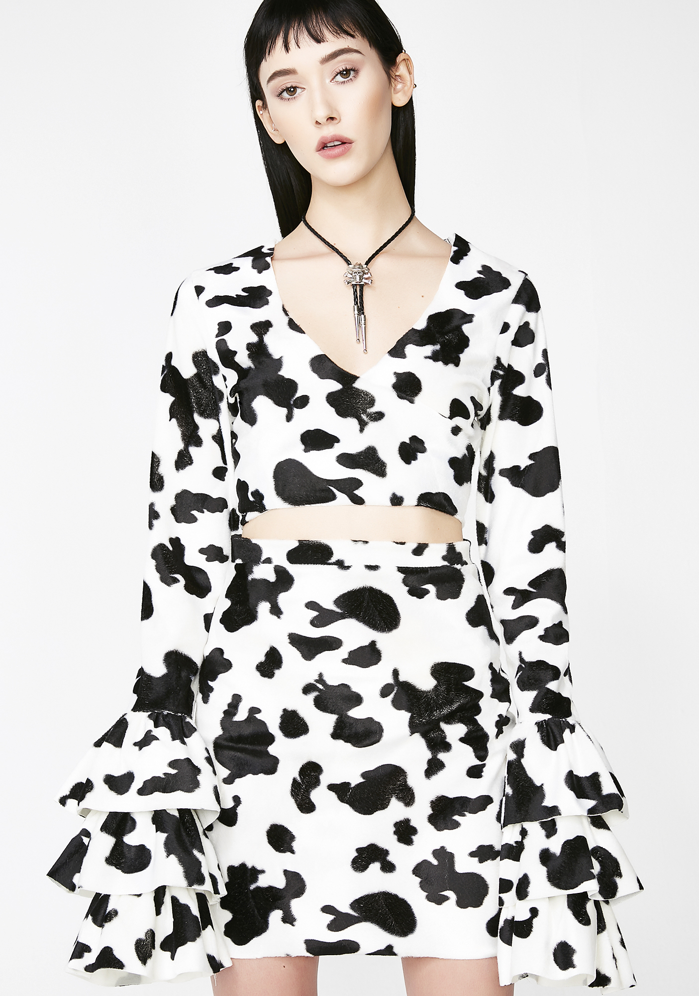 Cruella ruffle wrap top Clearance