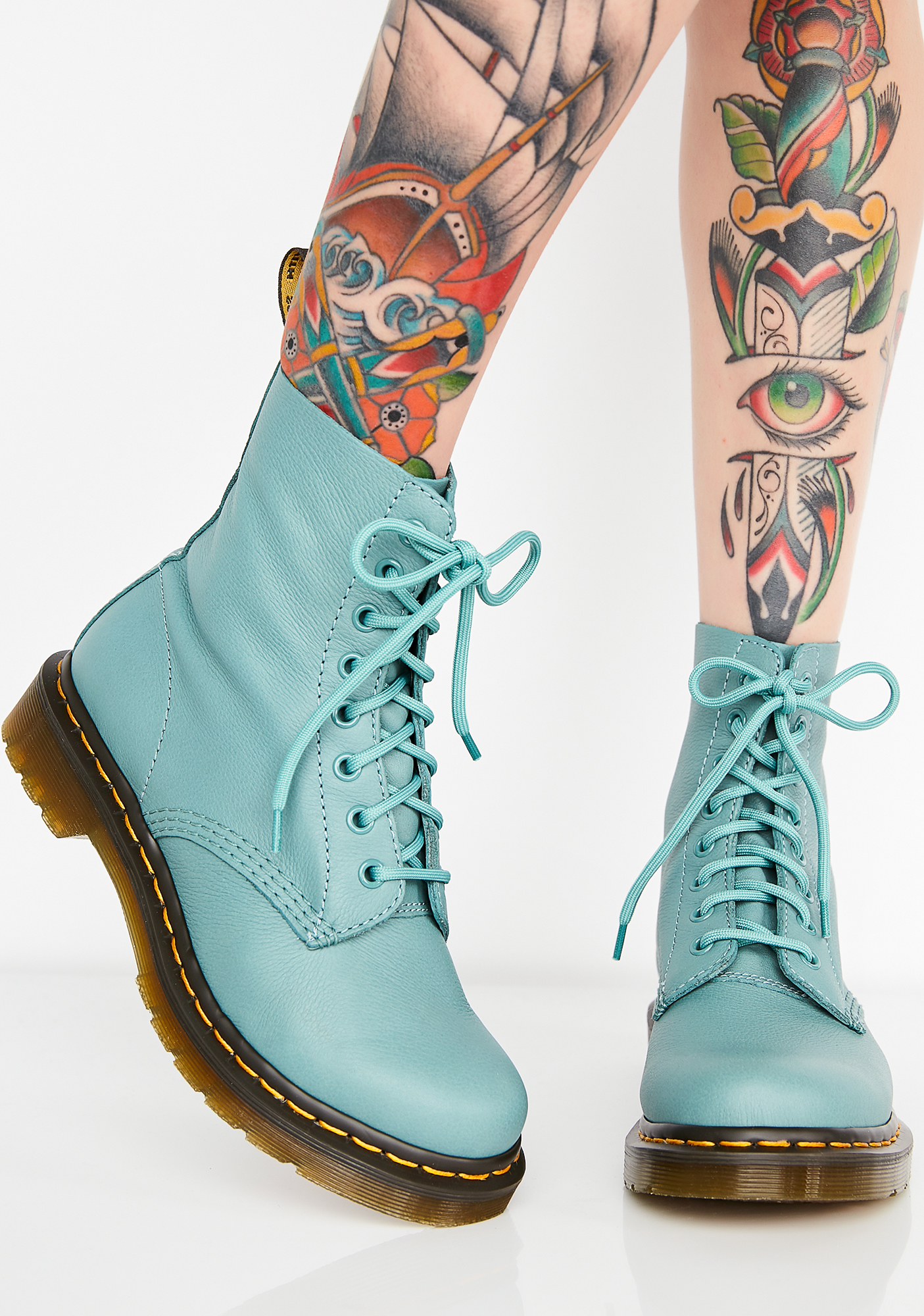 Dr. Martens 1460 Pascal Pale Teal Boots | Dolls Kill