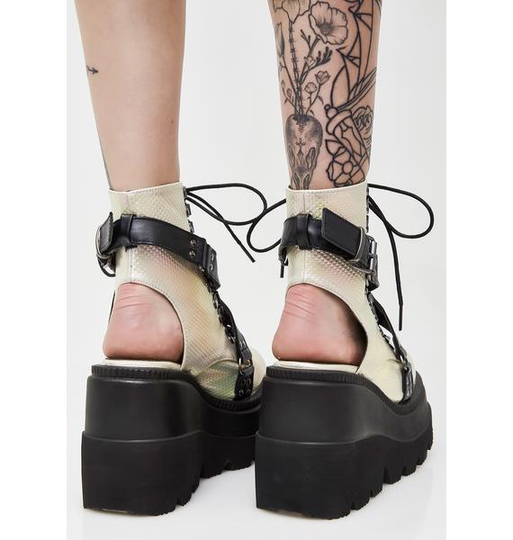 Demonia Pearl Cutout Heel Shaker Boots Dolls Kill