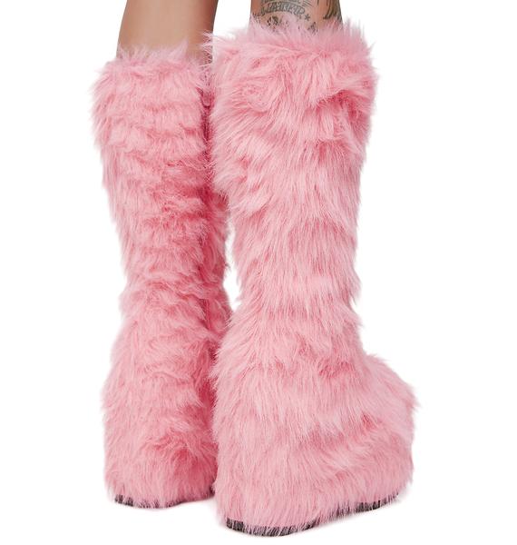 Candy Party Monster Fuzzy Platform Boots | Dolls Kill