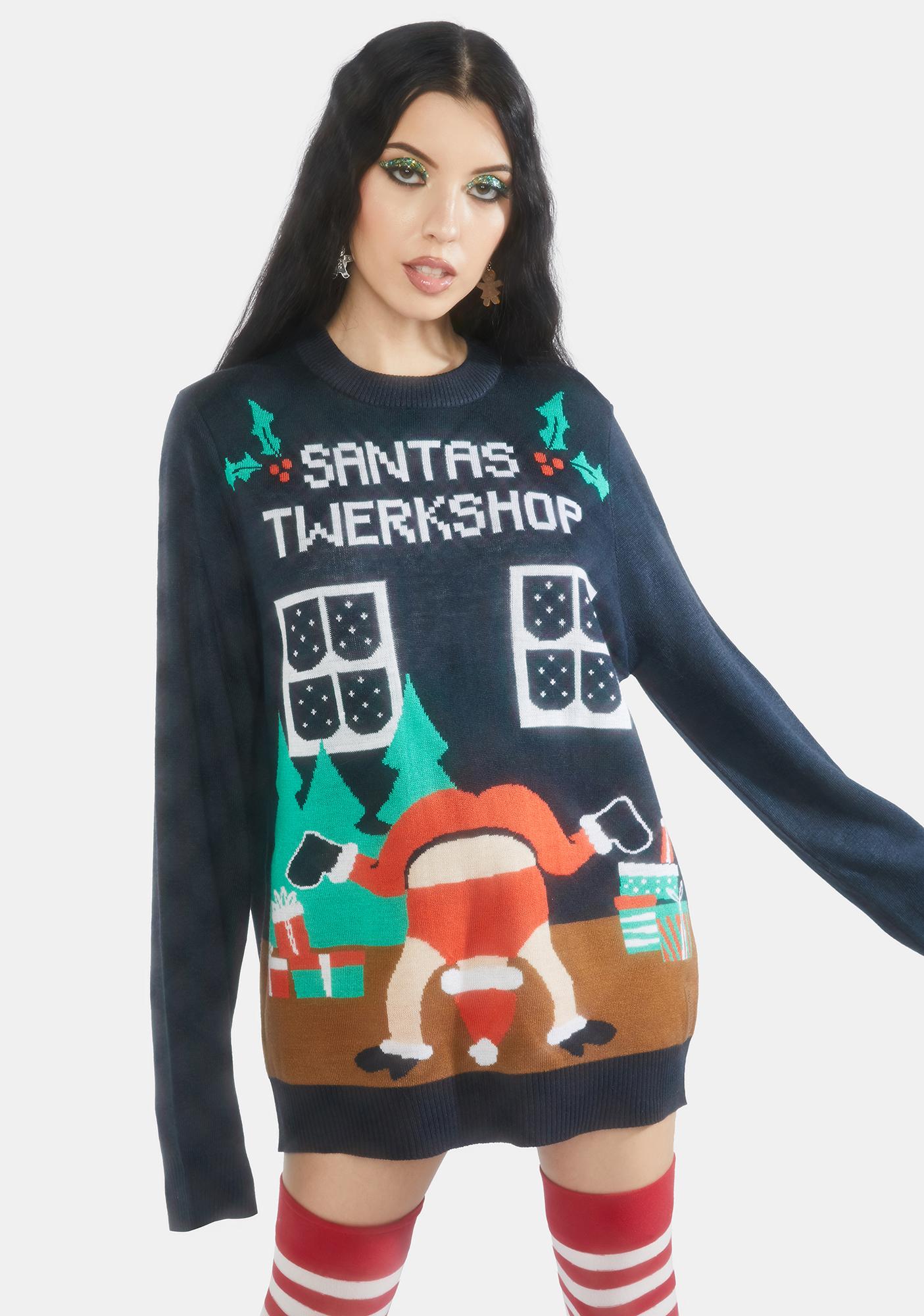 santa's twerkshop sweater