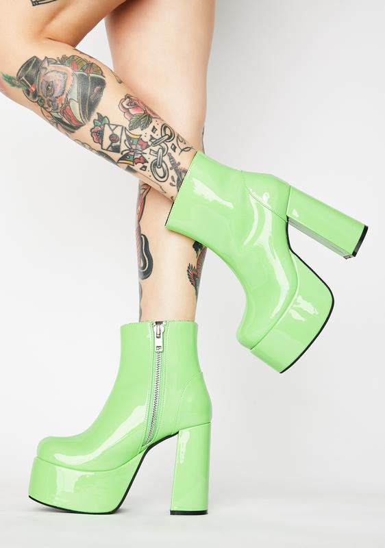green pixie boots
