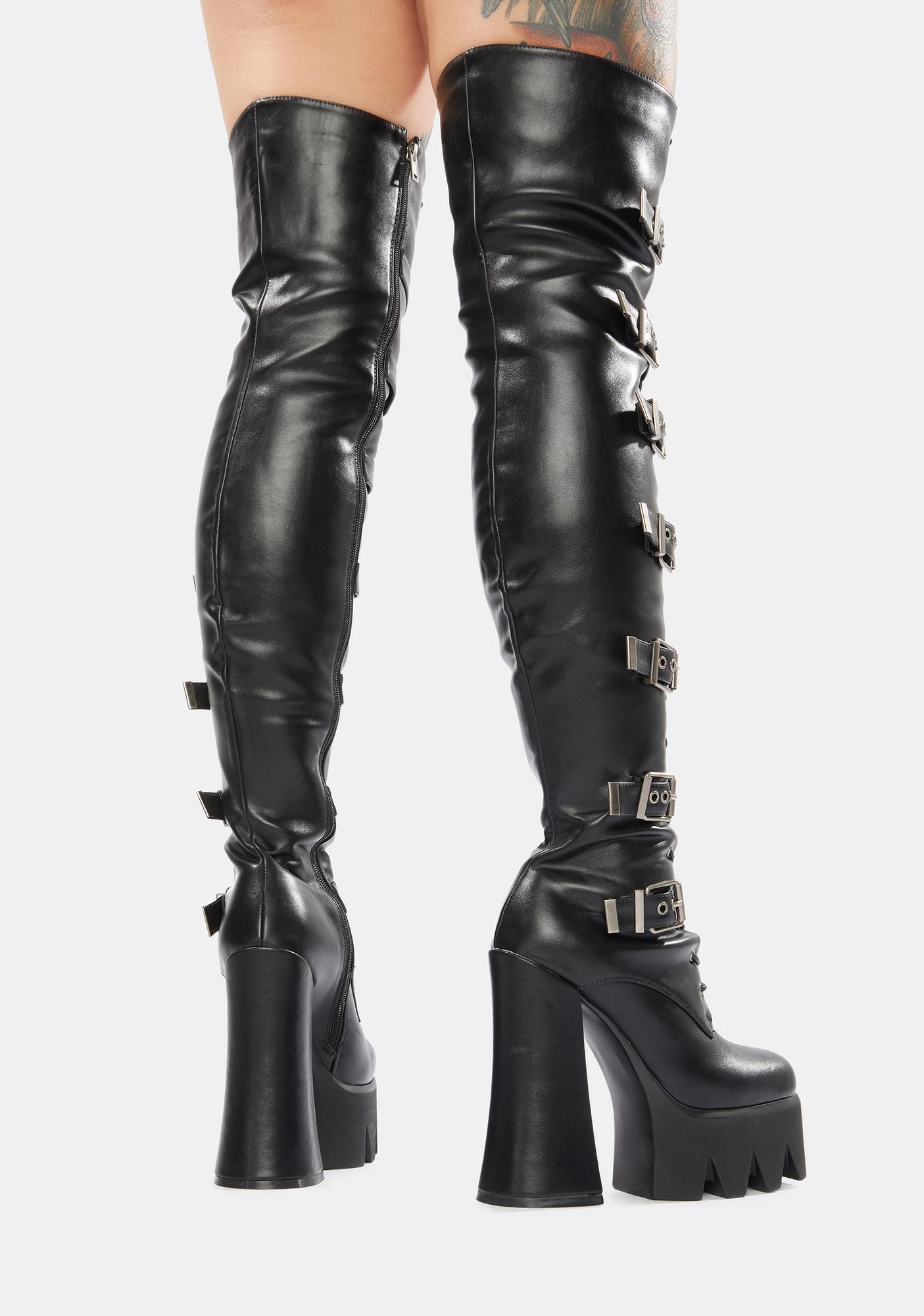 Lamoda Above And Beyond Thigh High Platform Boots Dolls Kill