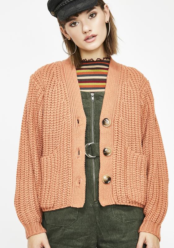 rust color cardigan