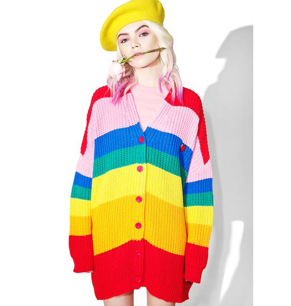 Lazy Oaf Rainbow Cardigan | Dolls Kill