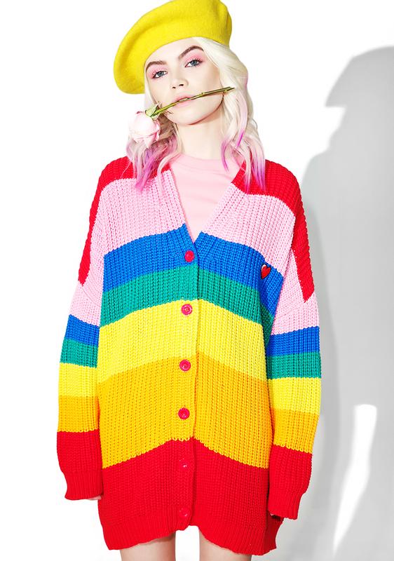 dolls kill rainbow cardigan