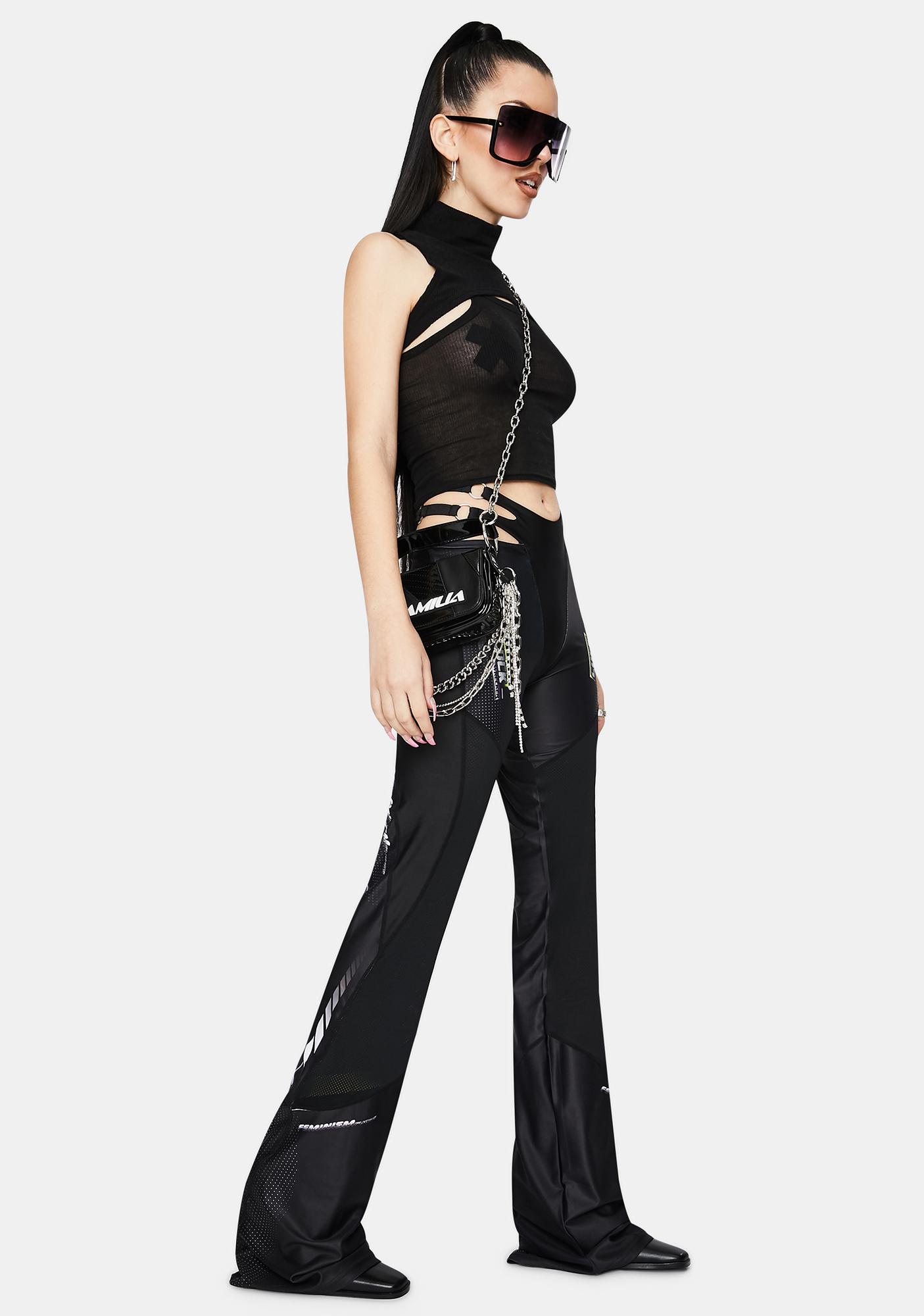 cut out flare pants