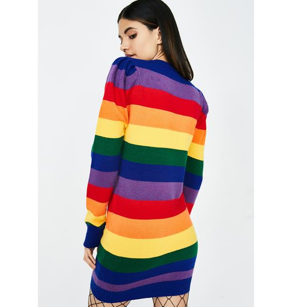 Rainbow sweater dress