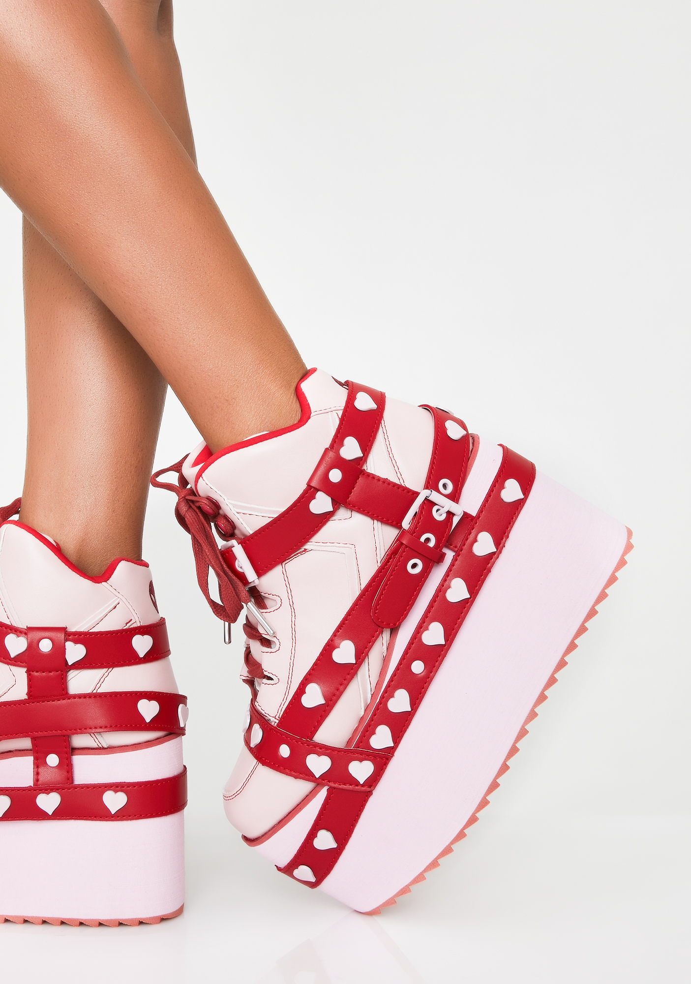 platform heart shoes