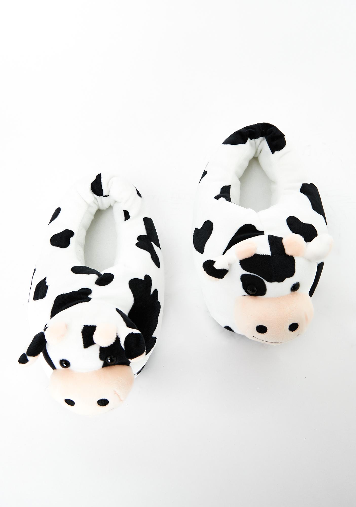 fluffy cow slippers
