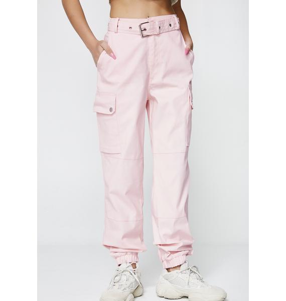light pink cargo trousers