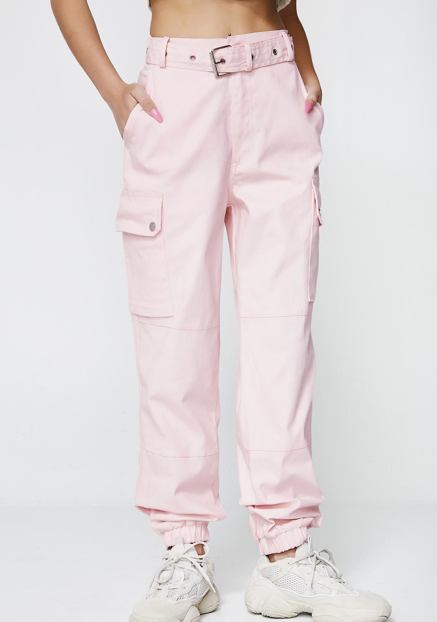 pink baggy cargo pants