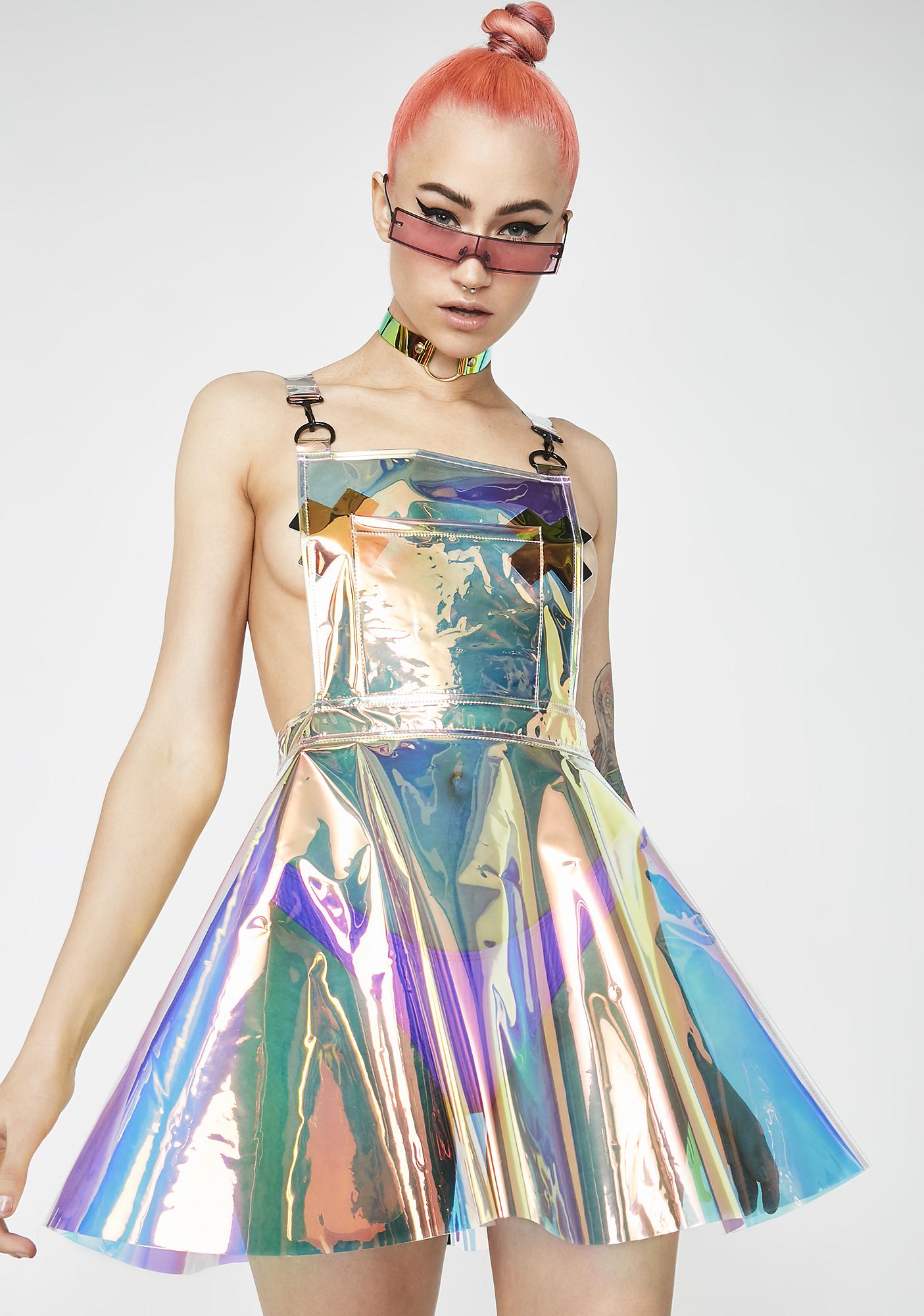 holographic overall dress
